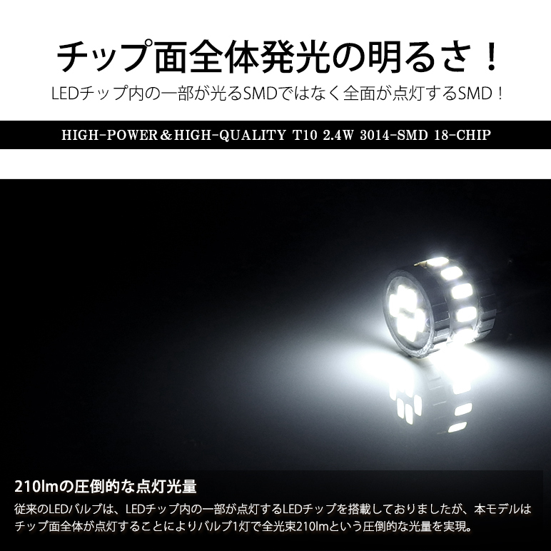 【限定品特価】タント L375/385S T10/T16 白 SMD バックライト 6000k シングル球