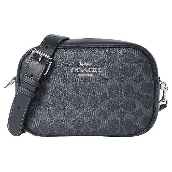 【美品】COACH コーチ メッセンジャーバッグ 革 PVC ネイビー COACH ネイビー レザー ショルダーバッグ (メッセンジャーバッグ)