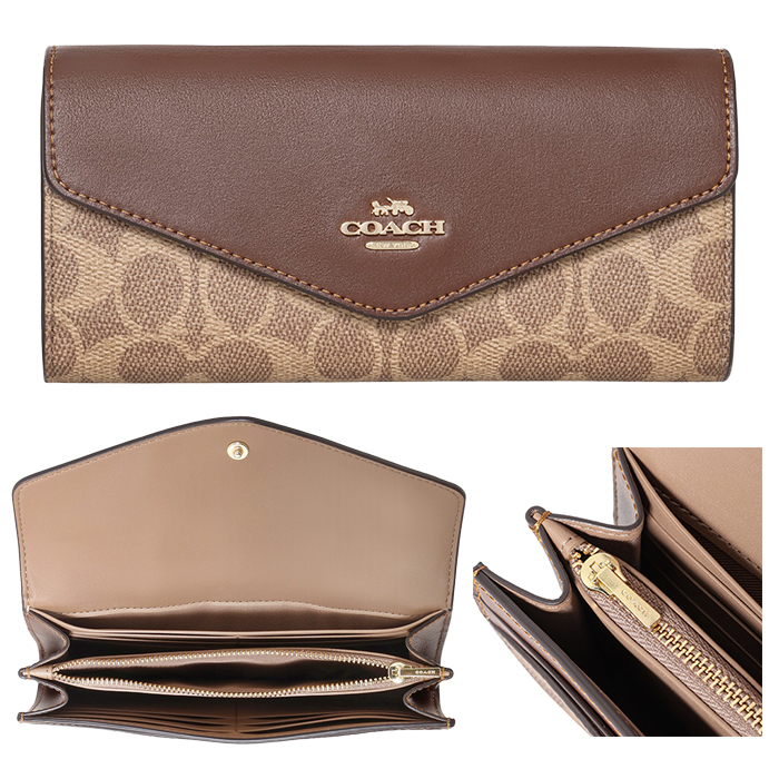 COACH ベージュ エンベロープ型長財布 COACH OUTLET｜【公式】エンベロープ ウォレット | Rakuten Fashion