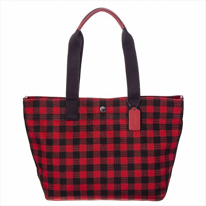 COACH コーチ 黒と赤のチェック柄ハンドバッグ チェック柄 レッド（赤）系 Coach(コーチ) バッグ・カバン