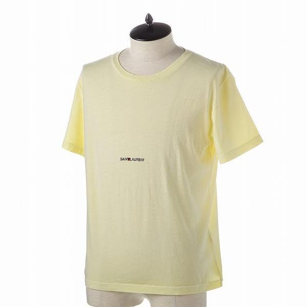 イヴ・サンローラン　ロゴTシャツ　　YSLTシャツ　パステルイエロー イヴサンローラン ロゴTシャツ - メルカリ