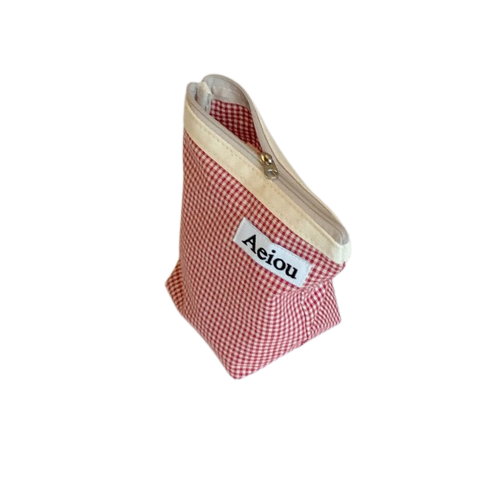 韓国ポーチ Aeiou ポーチ ベーシックポーチ チェック柄 Mサイズ