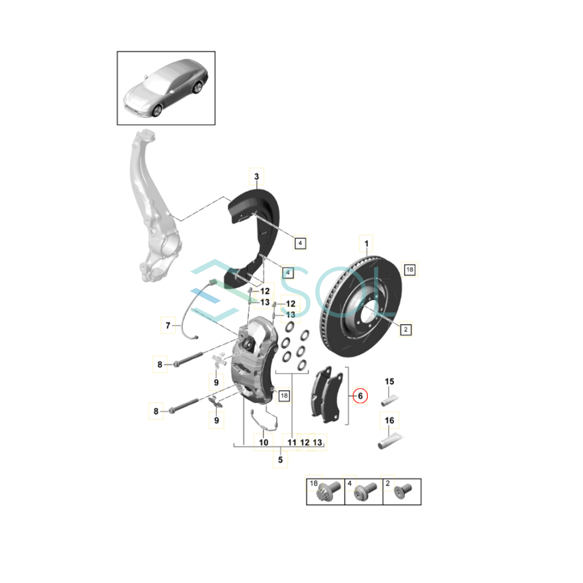HAPAD ポルシェ パナメーラ 971 フロント ブレーキパッド ディスクパッド 左右セット 7L0698451 7L5698451B 18時まで即日出荷の画像