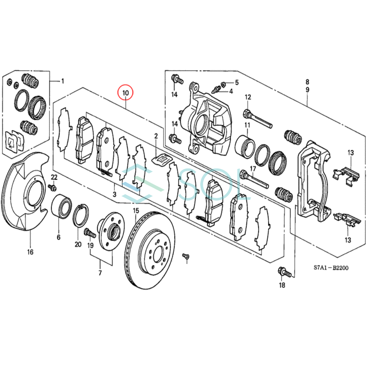 HAPAD �z���_ �G�f�B�b�N�X BE4 �t�����g �u���[�L�p�b�h �f�B�X�N�p�b�h ���E�Z�b�g H4502-S7A-901 06450-S7A-E00 18���܂ő����o�� �֘A�摜2