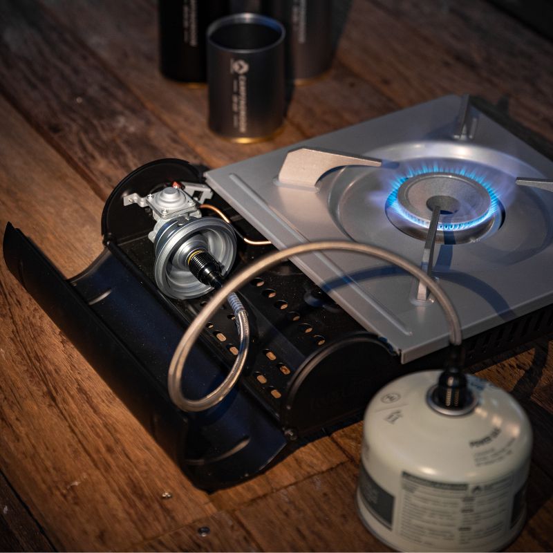 Campingmoon「BPガスストーブ」+「CB缶変換スタンド」のセット Amazon | キャンピングムーン（CAMPING MOON） CB缶 スタンド型