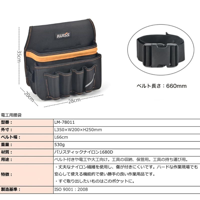 新品✨️大阪・関西万博✨️住友館　バイオインディゴ　ツールバッグ　腰袋　超レア IWISS（アイウィス） ツールバッグ 工具差し入れ 腰袋 ベルト付き 電工