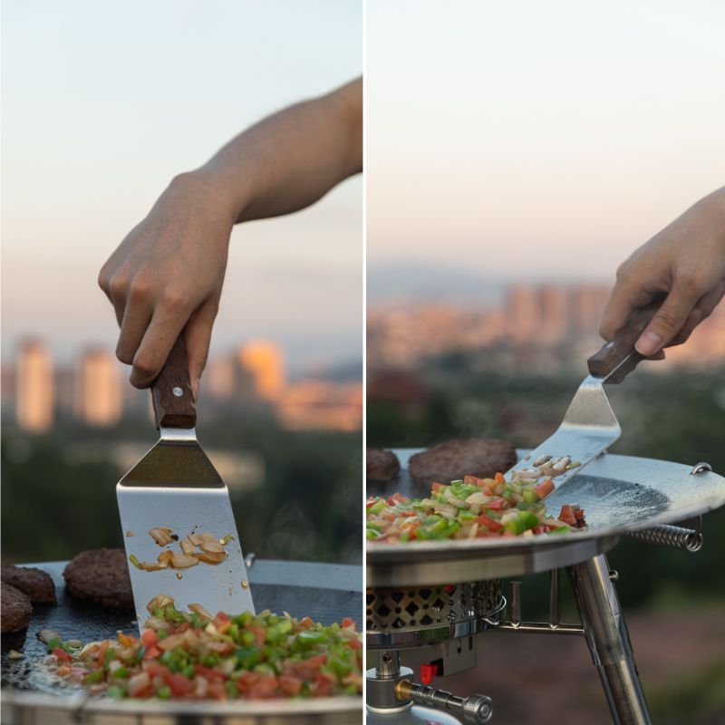 キャンピングムーン フライ返し キャンプ ターナー ステンレス アウトドア 焚き火料理 ステンレス おしゃれ 木製 グリップ BBQ バーベキュー アウトドア 爆買 関連画像5