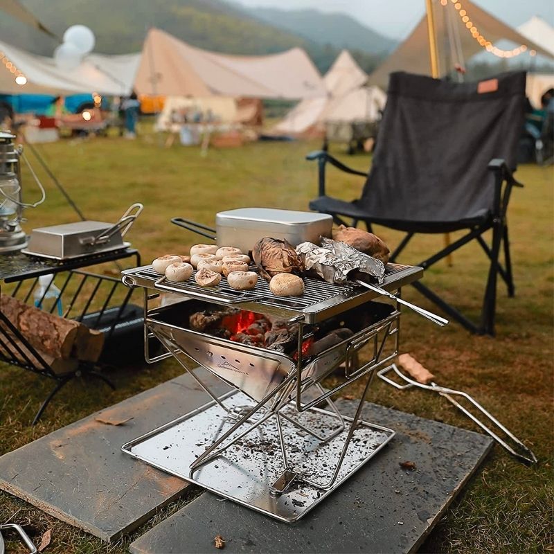 焼き網 ステンレス 焼網 極太ステンレス焼網 バーベキューコンロ 焚火台 焚き火台 BBQ バーベキュー 替え網 アミ キャンピングムーン  MT-035-W1