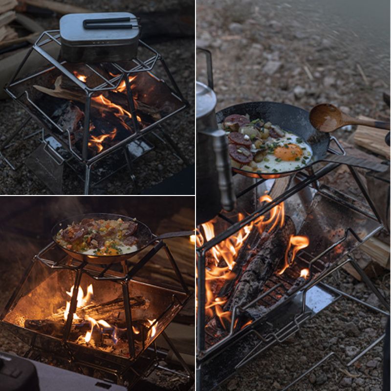 CAMPINGMOON 焚き火台 クッキングスタンド 焚き火グリル 焚き火