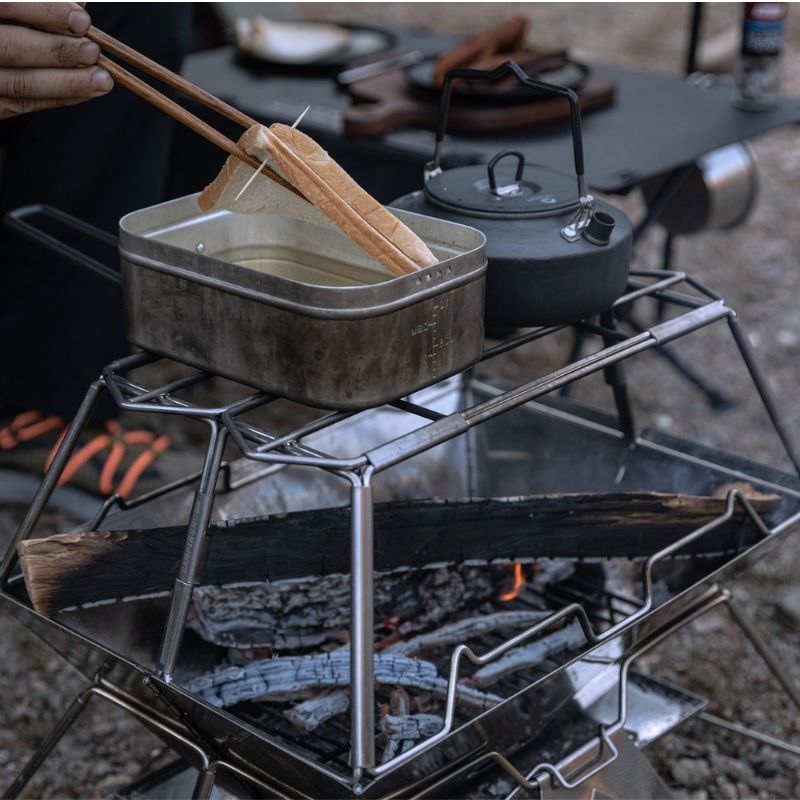 CAMPINGMOON 焚き火台 クッキングスタンド L 焚き火グリル 焚き火