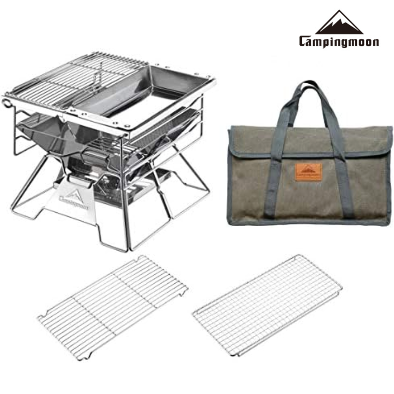 CAMPINGMOON 焚き火台 焚火台 コンパクト 折りたたみ バーベキュー
