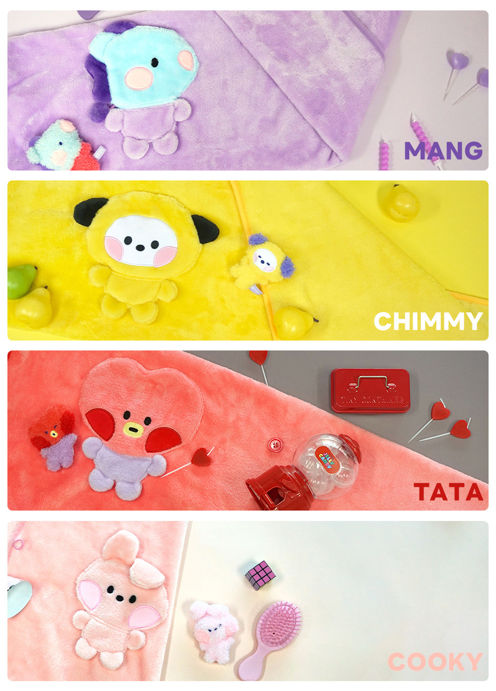 BT21 ソロモン商事 minini 2023年 ぬいぐるみ ブランケット BT21