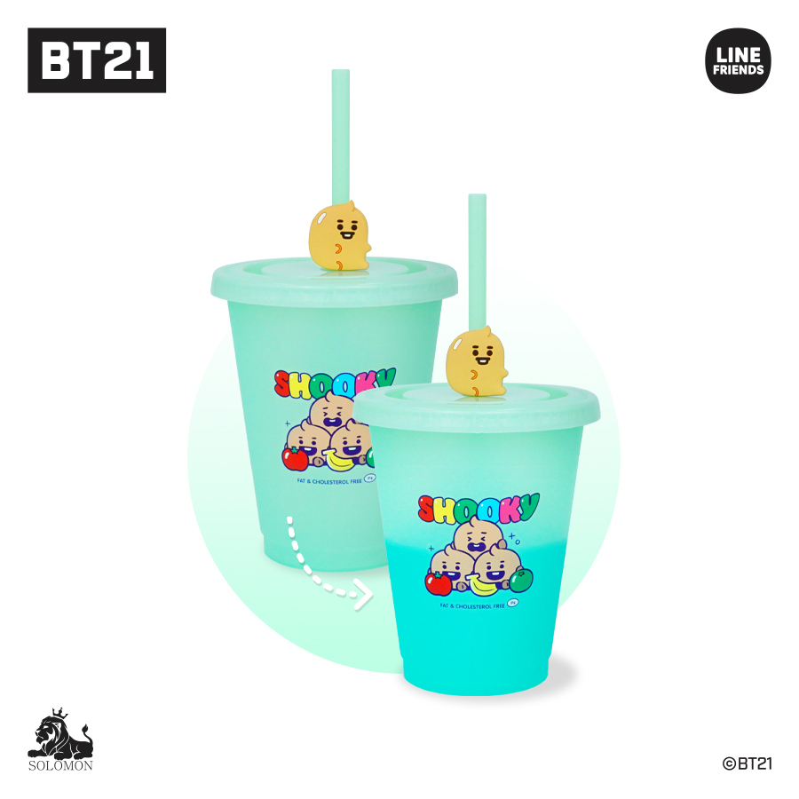 【：50%OFFセール ：】 【ソロモン商事】BT21 タンブラー(カラーチェンジ) TUMBLER 夏　4/27