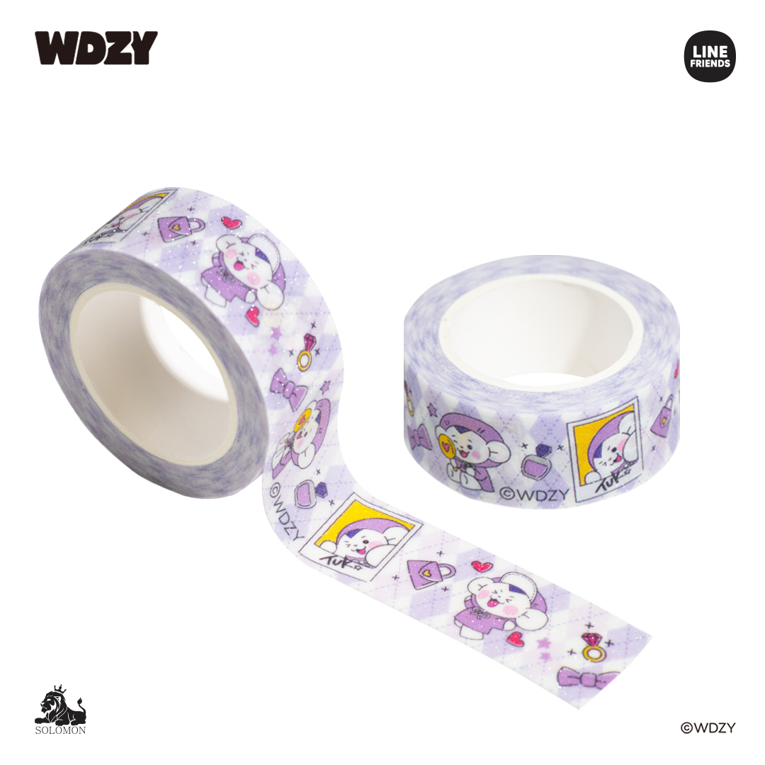 【：50%OFF！クリアランスセール ：】ソロモン商事 2023年 WDZY マスキングテープ MAKE UP MASKING TAPE テープ マステ 文房具 キャラクター かわいい プリント｜solomon｜04