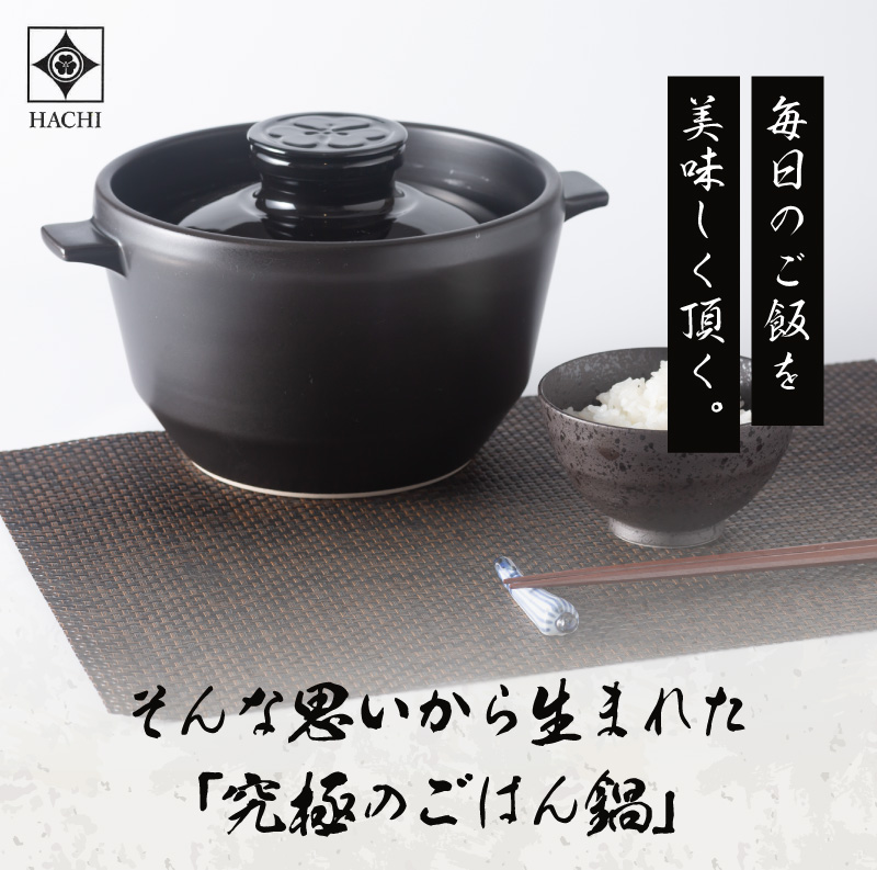 tvで紹介 正規販売店 有田焼 究極の ごはん鍋 HACHI 3合炊 土鍋炊き 遠