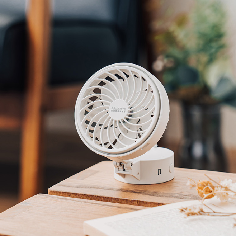 【ほぼ新品】多機能ブレードレスファン(多機能扇風機) PRISMATE 5wayミニファン PR-F063 ハンズフリー ベビーカー ポータブル