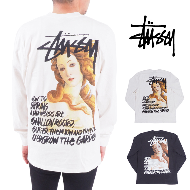 STUSSY ステューシー ロンTee 長袖Tシャツ カットソー S M L LL XLサイズ 男性 メンズ 女性 レディース トップス 大きいサイズ  USAモデル SPRING WEEDS PIG.DYED