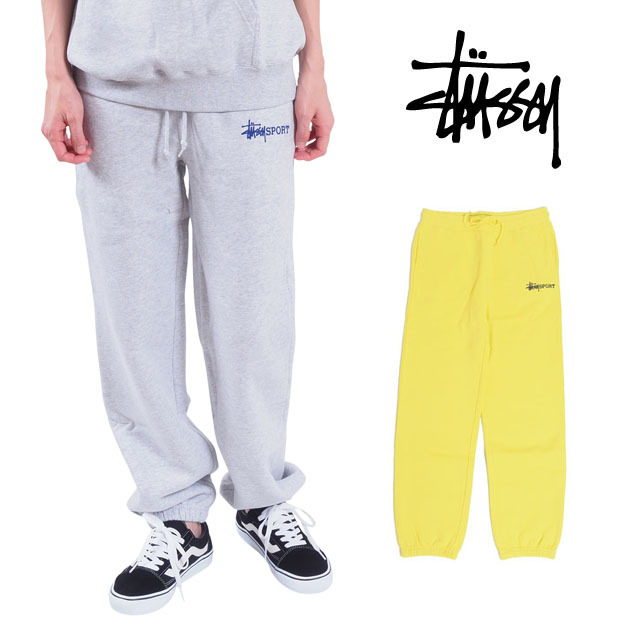 STUSSY ステューシー スウェットパンツ フリース レディース ウィメンズ ブラック 裏起毛 グレー レモン XS S Mサイズ 長袖 GRAY  LEMON ベーシック 女性 STUSSY