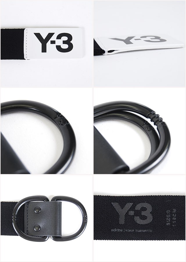 Y-3(adidas×Yohji Yamamoto) Y3 ELASTIC BELT BLACK ワイスリー アディダス ヨージヤマモト ロゴ リング  ベルト ブラック 黒 メンズ 男性 小物　アクセサリー