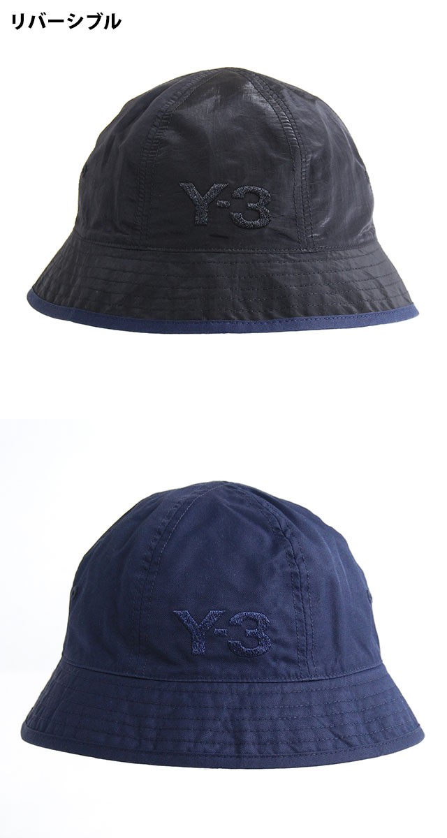 Y3 ハット Y-3(adidas×Yohji Yamamoto)　リバーシブル バケットハット REVERSIBLE BUCKET HAT  ワイスリー アディダス ヨージヤマモト ロゴ 刺繍 ブラック 黒 メ