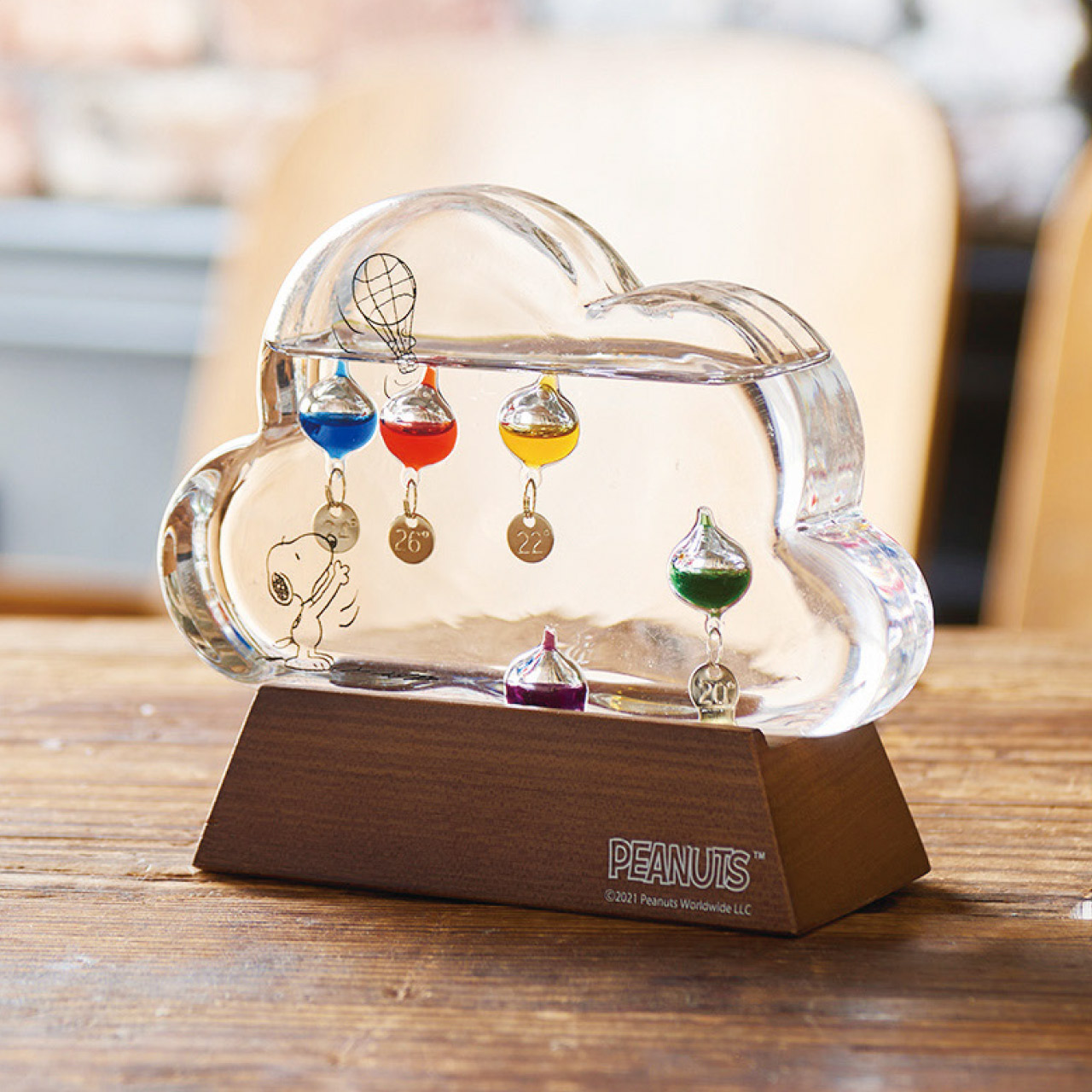 スヌーピー ガラスフロート温度計 クラウド インテリア 雑貨 (#1054-022)