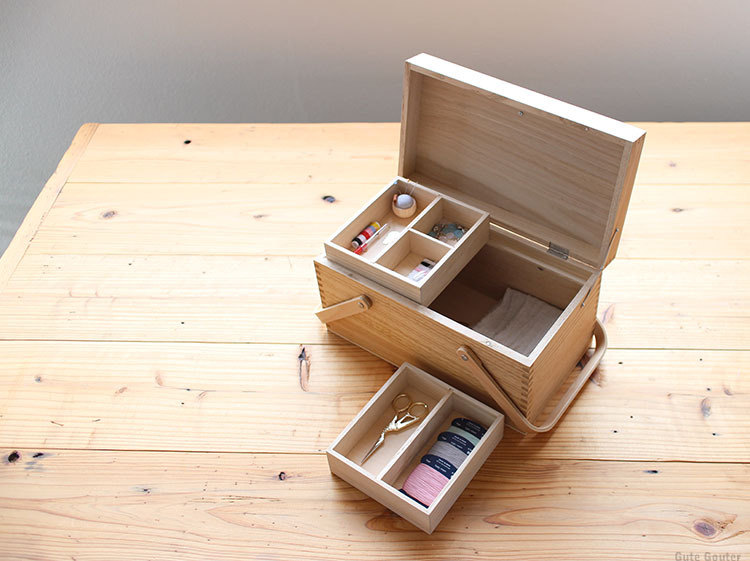 倉敷意匠 栗のソーイングボックス 裁縫箱 木製 2段 木箱 倉敷意匠計画 