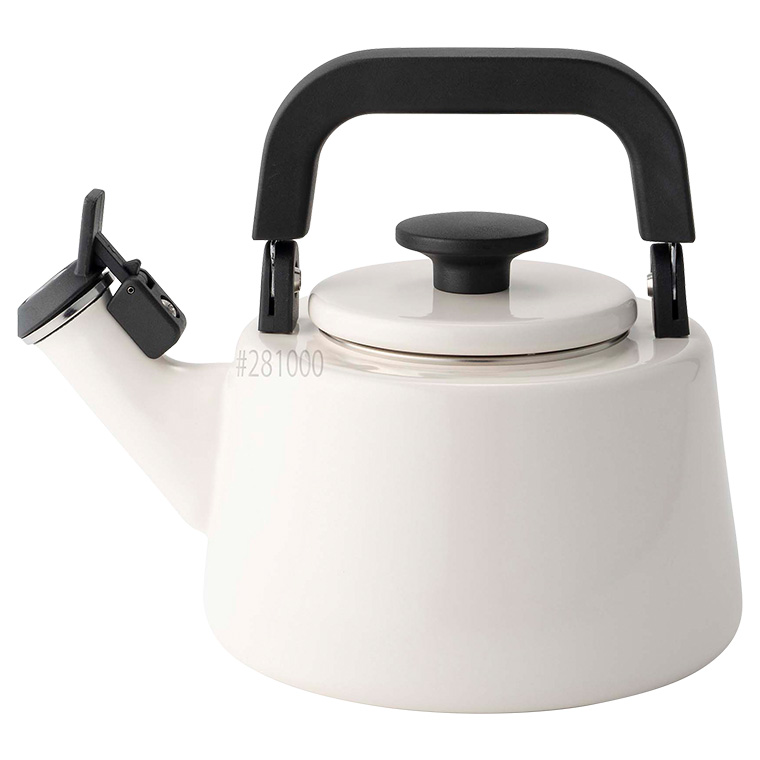 富士ホーロー コットン 笛吹きケトル kettle 2.1L IH対応 CTN-21WK 送料無料 やかん 湯沸かし ガス火 ポット コットンシリーズ