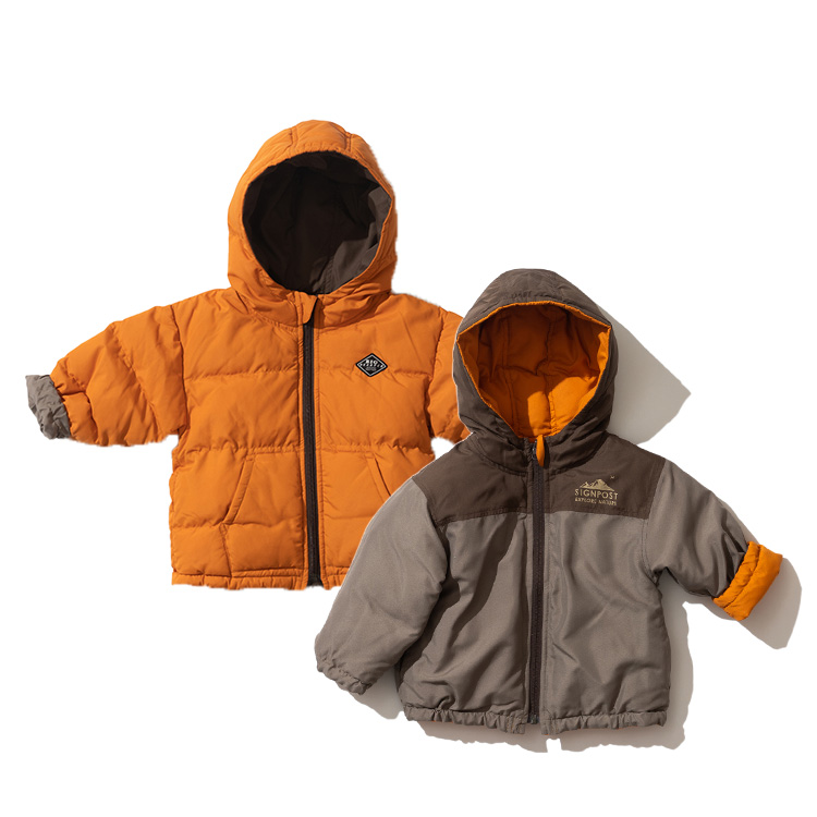 子供服 アウター ふわ軽リバーシブルアウター 80/90/100/110/120/130  