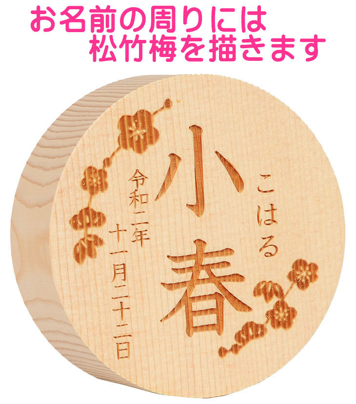 丸型 誕生日入り 名前札