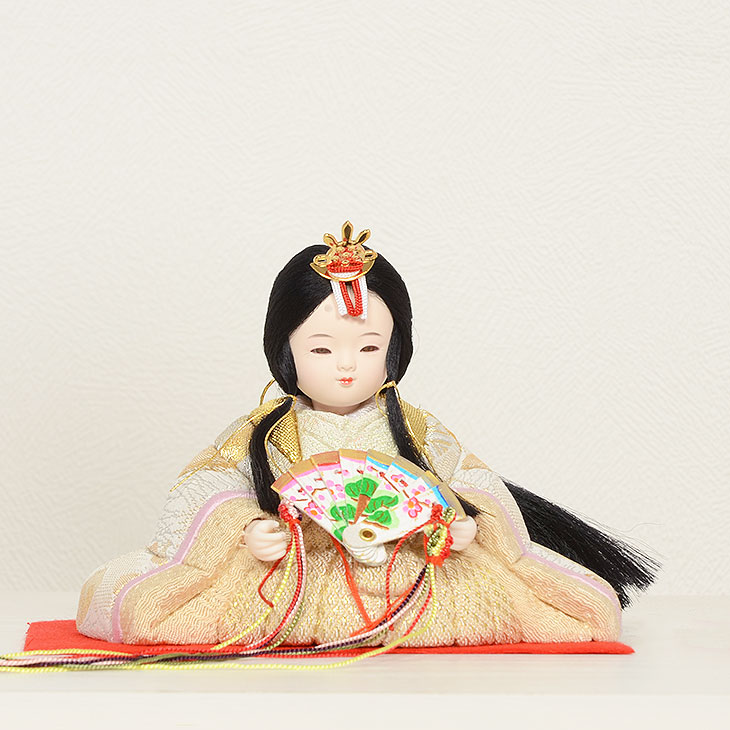 木目込み人形 No.1081-A 【絹代雛（飾り台・屏風付き）】 完成品
