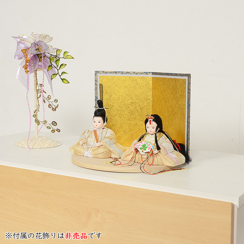 木目込み人形 No.1081-A 【絹代雛（飾り台・屏風付き）】 完成品