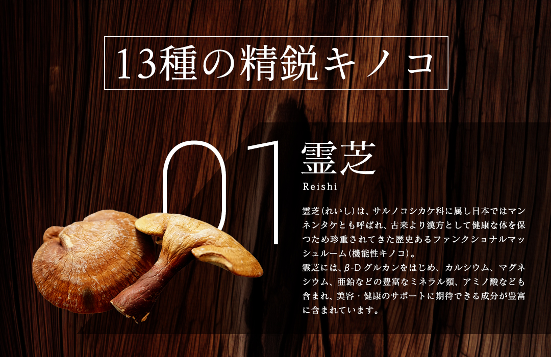 【特選粉末】13種のキノコミックスパウダー 30g
