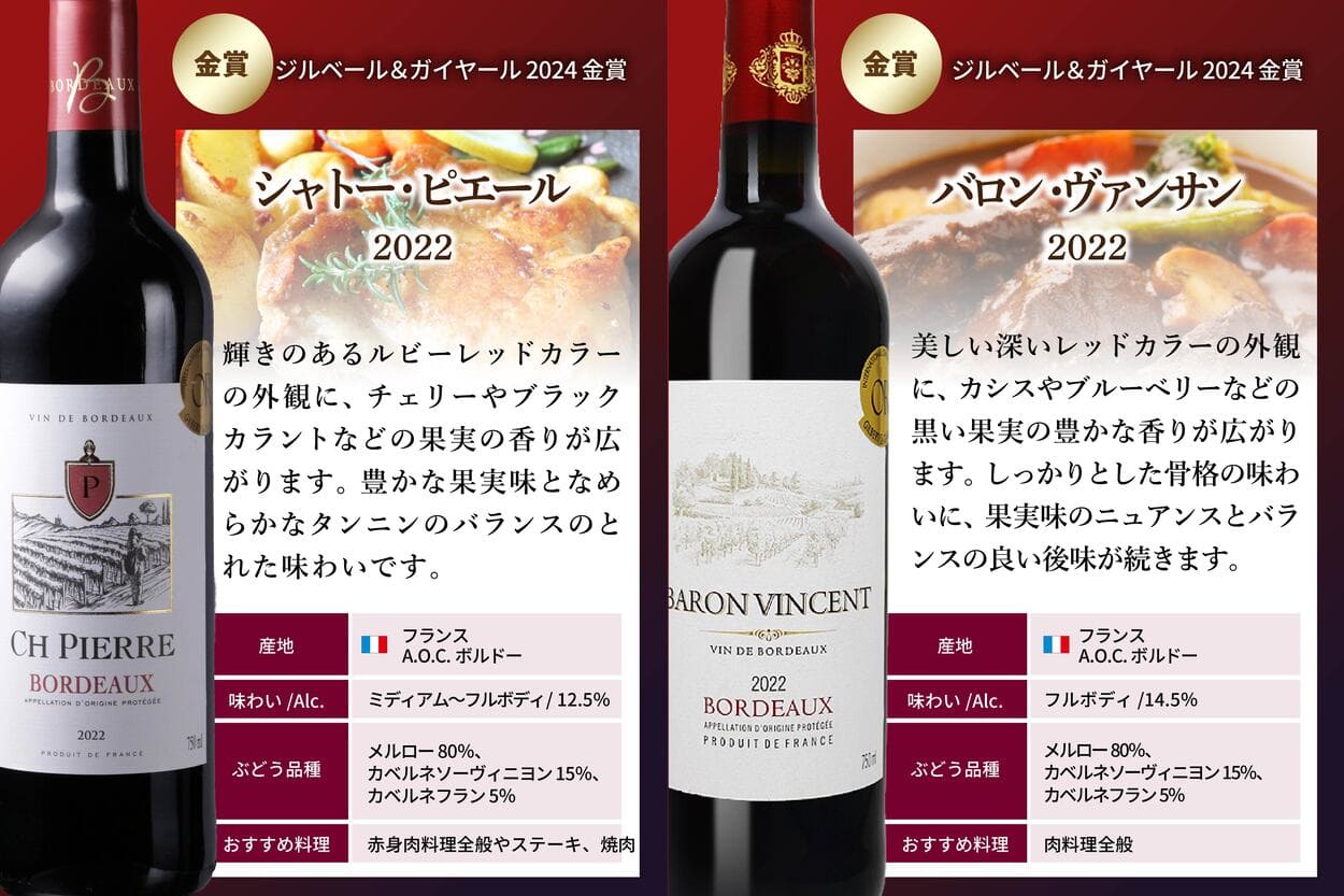 欧州金賞赤ワイン 格上メドック＆3冠金賞入り！ヨーロッパ銘醸地金賞