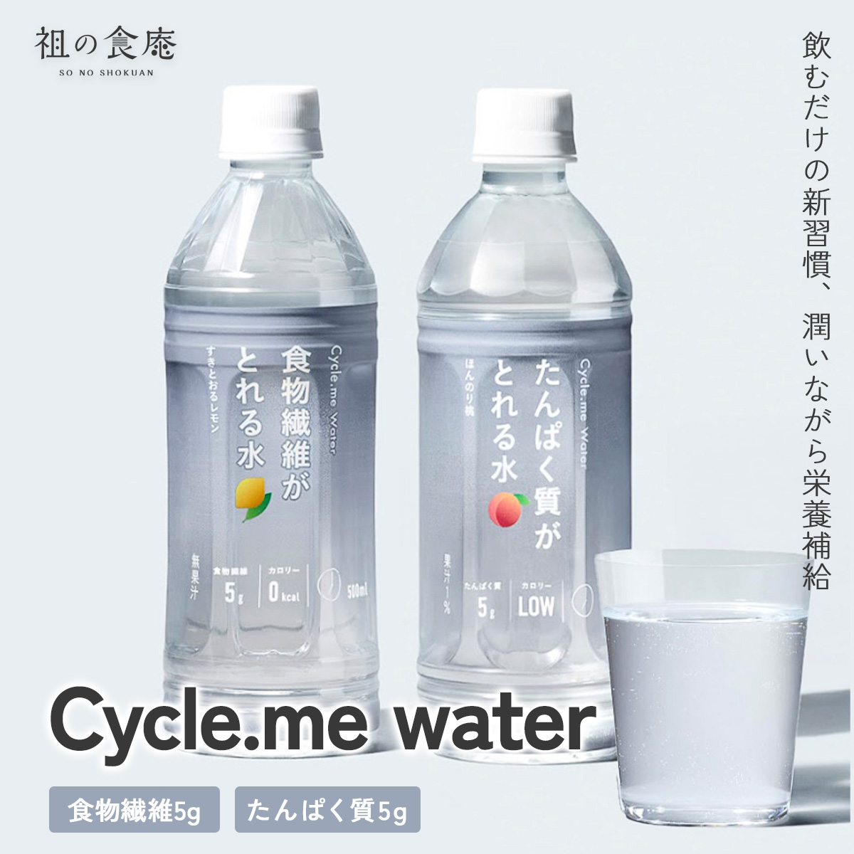 食物繊維がとれる水 or たんぱく質がとれる水 500ml×24本 すきとおる