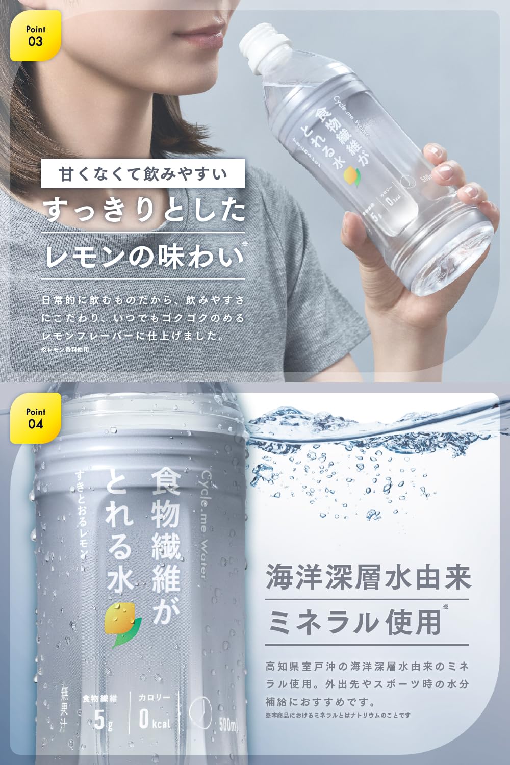 食物繊維がとれる水 or たんぱく質がとれる水 500ml×24本 すきとおる