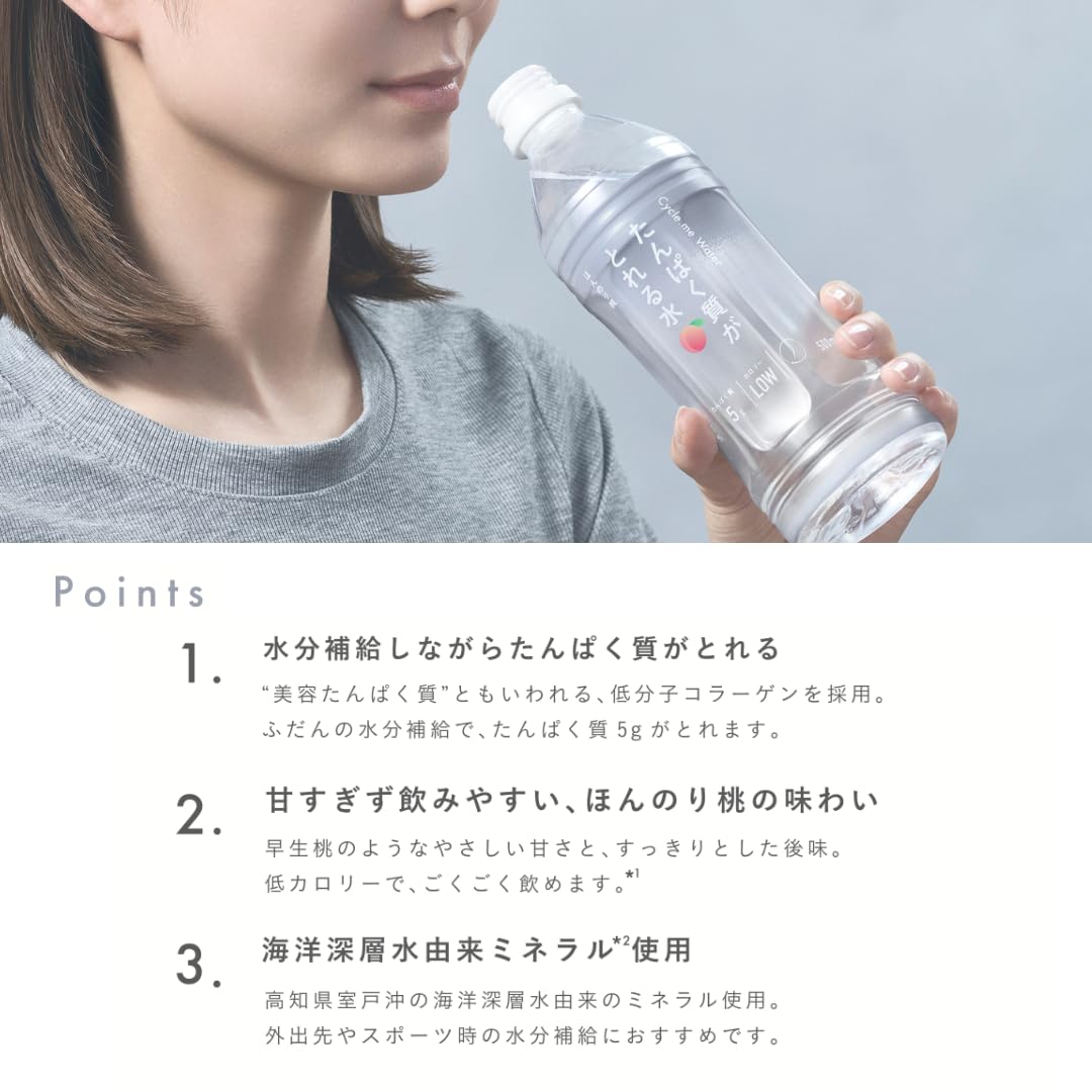 食物繊維がとれる水 or たんぱく質がとれる水 500ml×24本 すきとおる