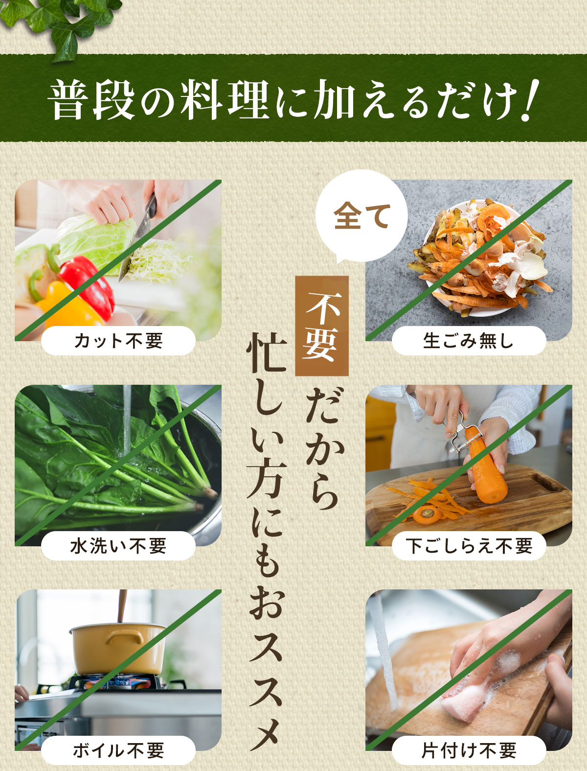 普段の料理に加えるだけ