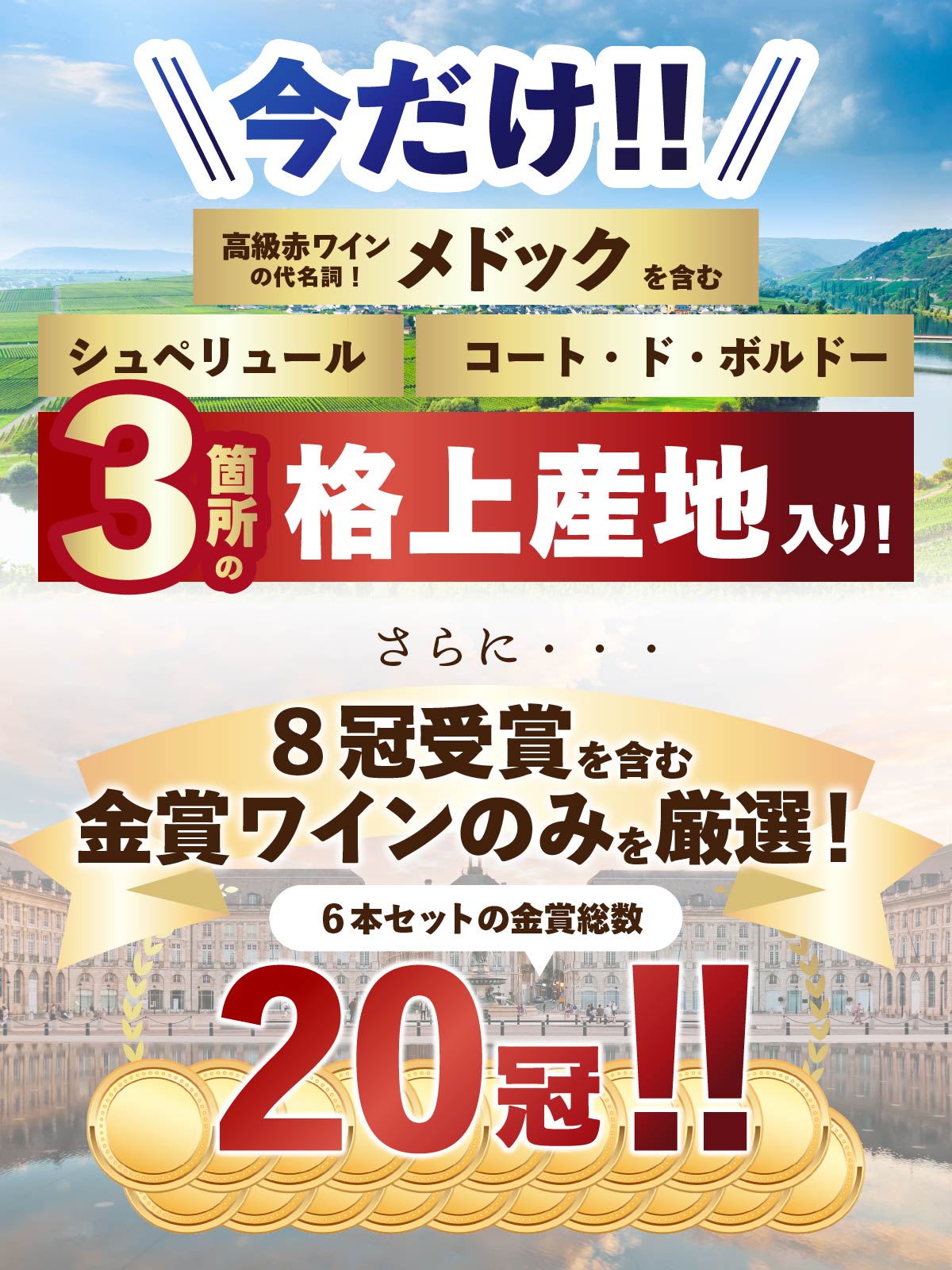 金賞ボルドー メドック入り ボルドー 金賞 赤ワイン 6本セット