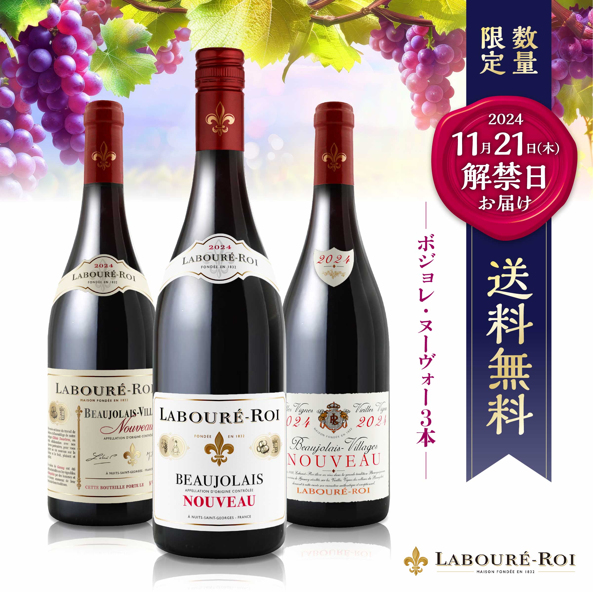 数量限定☆解禁日当日にお届け】古樹ワイン入り！2024 ボジョレ