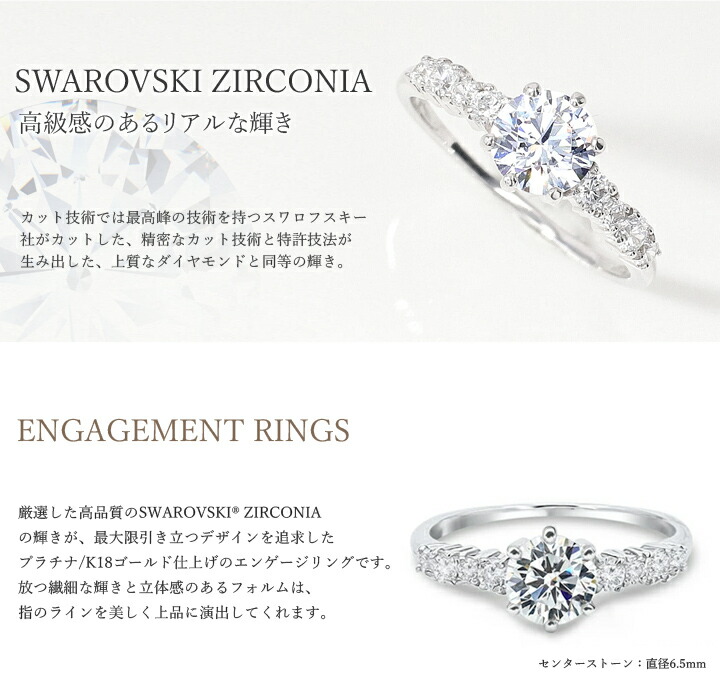 MUZE JEWELRY 指輪 SWAROVSKI 直径6.5mm 総1.24ct相当 プラチナ