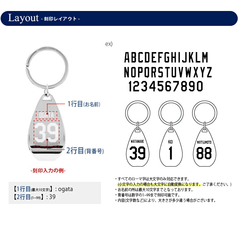 名入れ プレゼント キーホルダー 背番号 刻印 キーリング ボトル