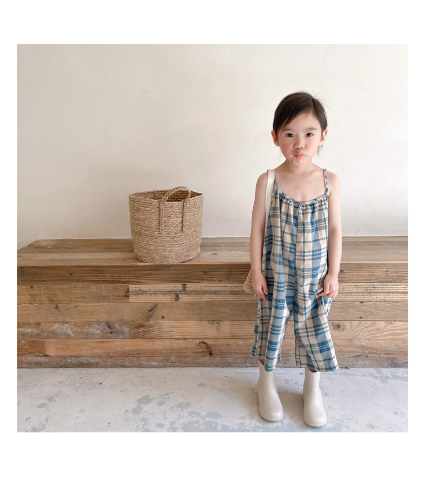 サロペット 子供服 キッズ ボトムス オールインワン パンツ チェック ノースリーブ 女の子 ベビー 韓国子供服
