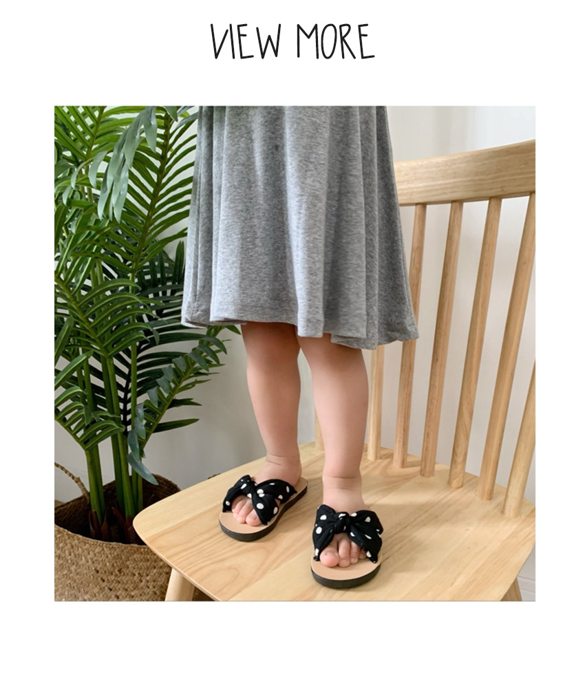 子供 靴 キッズ シューズ 女の子 韓国 サンダル フラワー リボン ドット 水玉 スリッパ ビーチ リゾート 15cm 16cm 17cm 18cm  19cm 20cm :gd2388123:韓国子供服SOON 5th 通販 