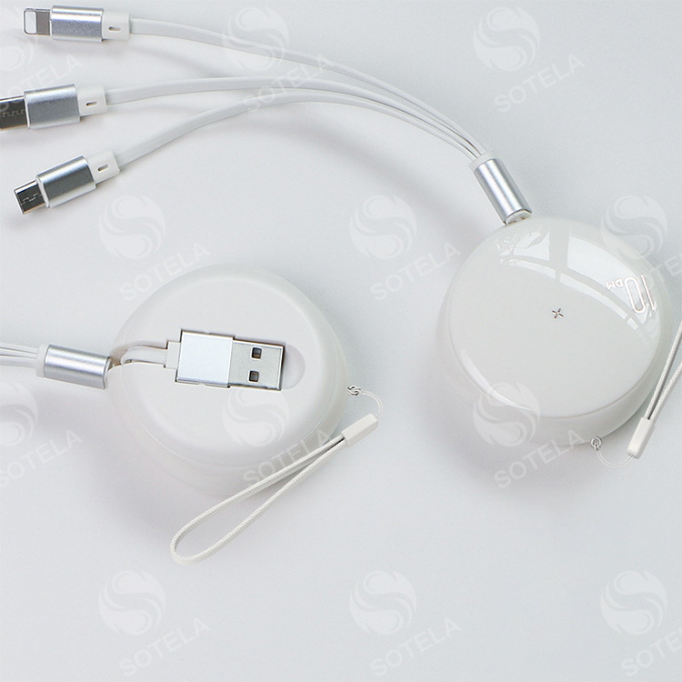 充電ケーブル 3in1 1M 急速充電 巻き取り ライトニングケーブル iPhone 12 iPhone 12 Pro Max｜soonn｜02