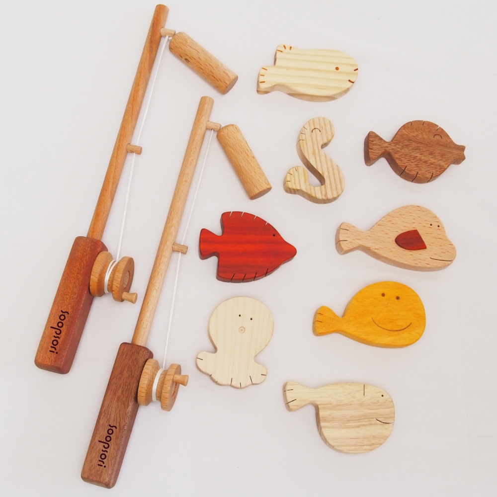 Soopsori（スプソリ） 木のおもちゃ 2歳 クリスマス 魚釣り おもちゃ