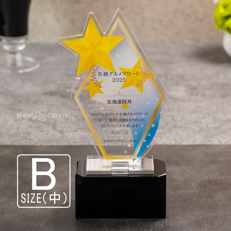 プレミアム アクリル トロフィー ART-1B(中) 名入れ 記念品 表彰状 退職記念 周年記念 創立記念 ゴルフ スポーツ イベント 優勝 プレゼント ギフト おしゃれ
