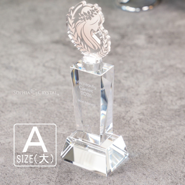 プレミアム アクリル トロフィー ART-3A(大) 名入れ 記念品 表彰状 退職記念 周年記念 創立記念 ゴルフ スポーツ イベント 優勝 プレゼント ギフト おしゃれ