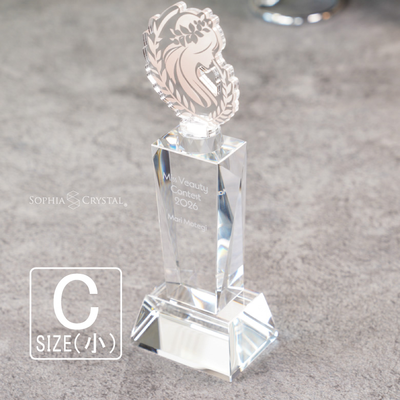 プレミアム アクリル トロフィー ART-3C(小) 名入れ 記念品 表彰状 退職記念 周年記念 創立記念 ゴルフ スポーツ イベント 優勝 プレゼント ギフト おしゃれ