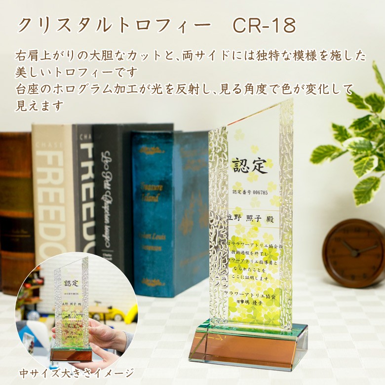 トロフィー クリスタルトロフィー CR-18A(大) 名入れ オリジナル 記念