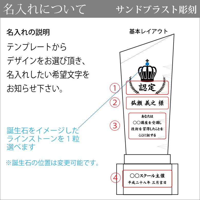 クリスタル トロフィー CR-47C(小) 名入れ 記念品 表彰状 退職記念 周年記念 創立記念 ゴルフ スポーツ イベント 優勝 プレゼント ギフト おしゃれ｜sophia-crystal｜07